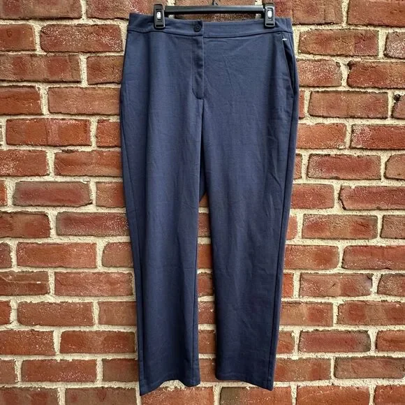 Eileen Fisher $198 Flex Ponte Straight Pants ocean Blue Petite Small NEW